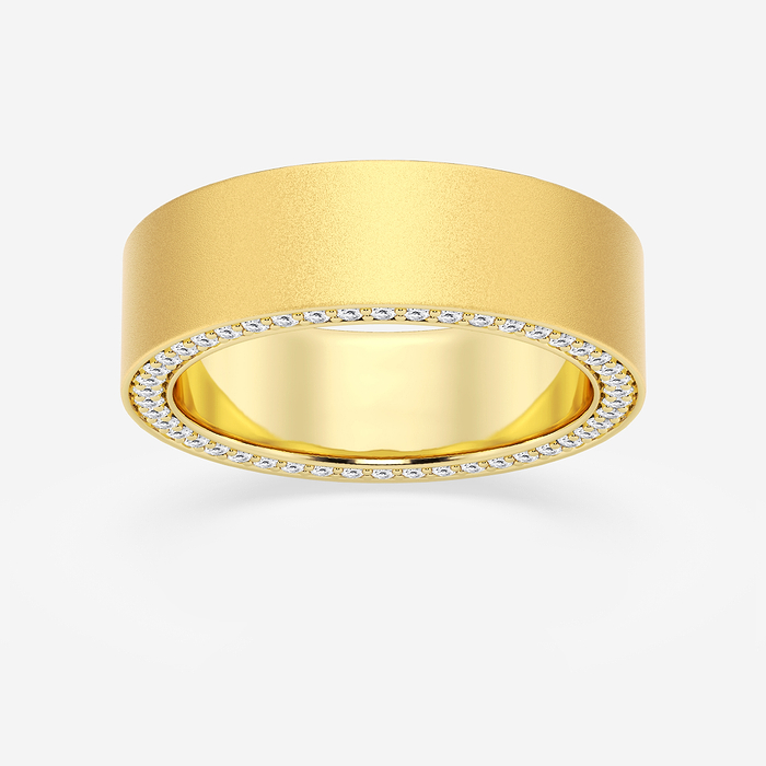 Sandblast Flat Eternity - 7/8 ctw Round Lab Grown Diamond 7mm Sandblast Finish Flat Eternity Band